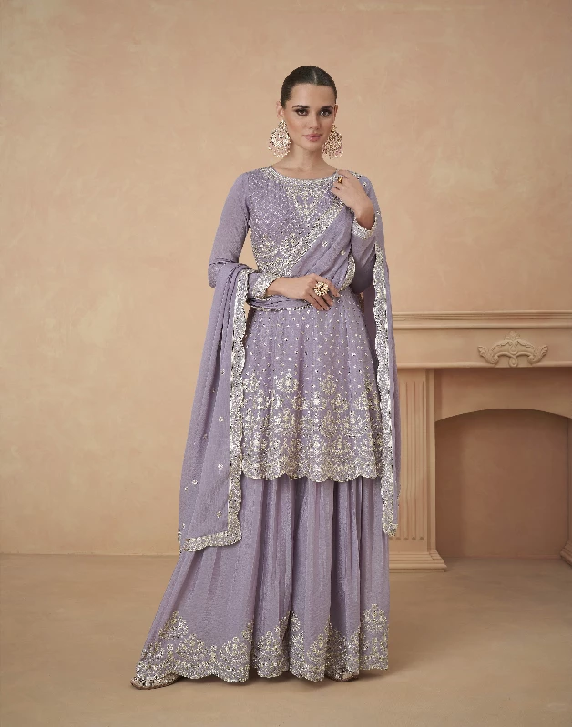 Traditional Function Wear Premium Chinnon Silk Readymade Suit, Purple-1.webp